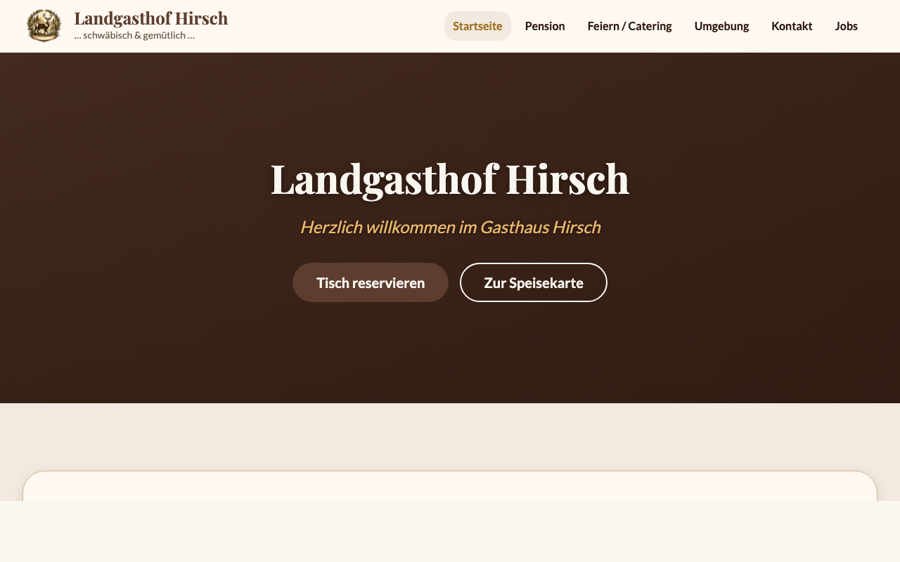 Screenshot Landgasthof Hirsch